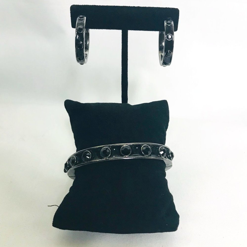 Givenchy Crystal & Enamel Hinged Bracelet Earring Set #78